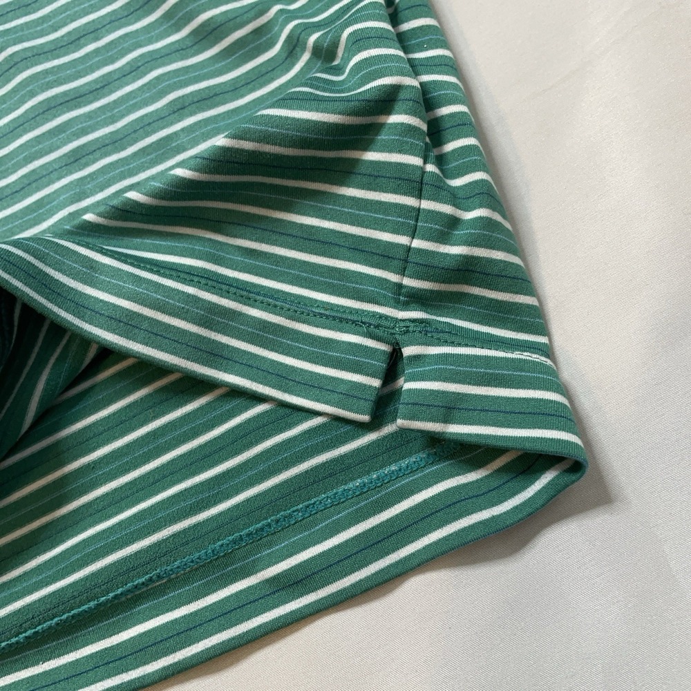 Nike Golf Dri-Fit UV Polo Shirt XL Green Striped Athletic Stretch Performance - Picture 6 of 12